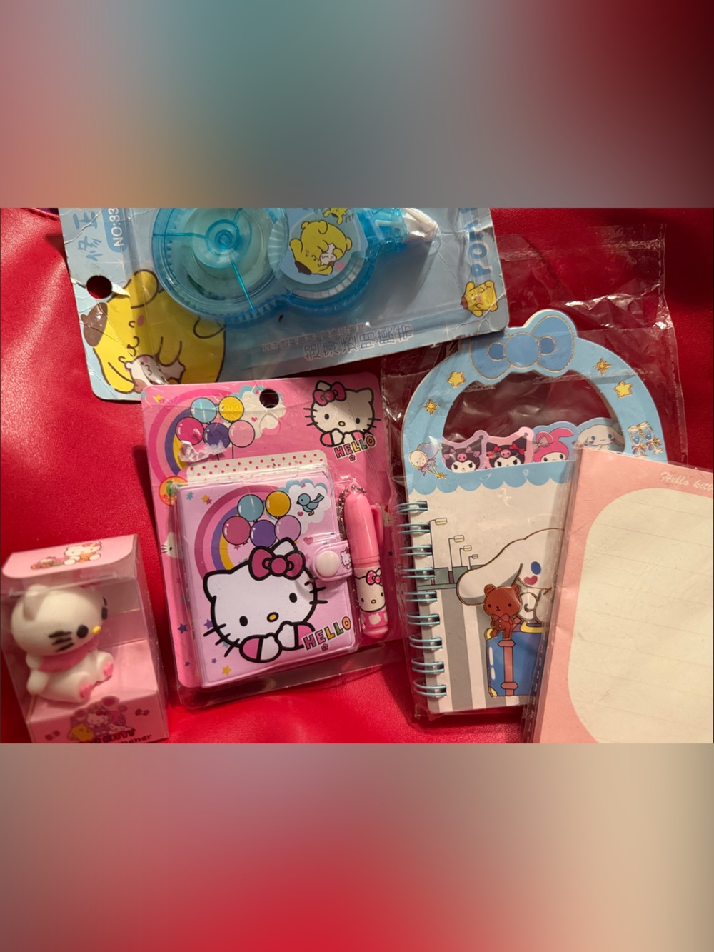 Hello Kitty Pink and Blue Cute Stationery Set